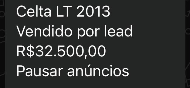 Print de resultado: Celta LT 2013 vendido por R$ 32.500,00